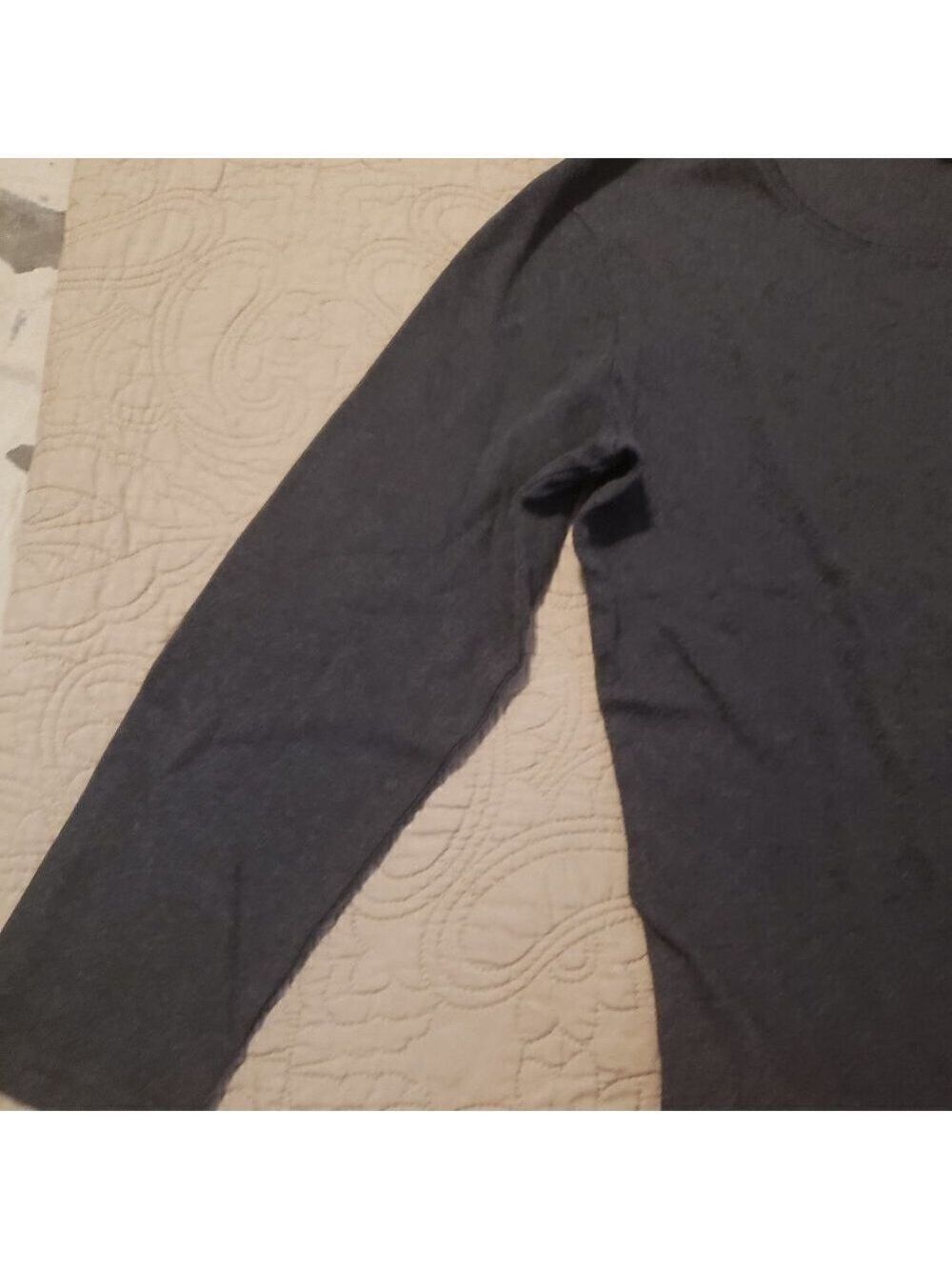 Karen Scott Charcoal Gray Long Sleeeve T-Shirt - Picture 2 of 5